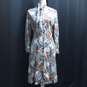 Vintage floral print midi dress